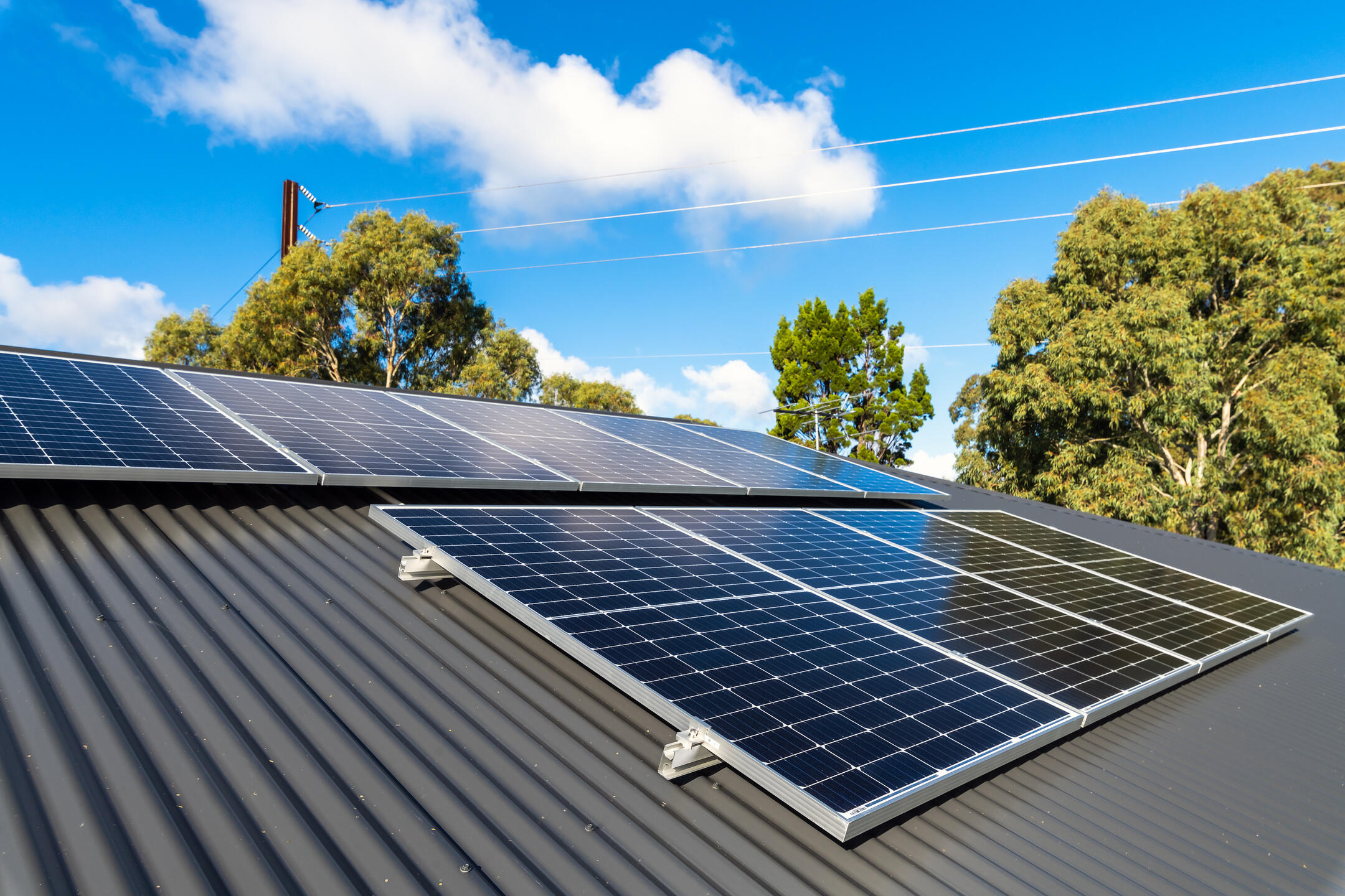 Solar panels installation background